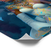 Dame in surrealistische wereld kosmische Afrikaans Poster (Hoek)