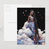 Dame in wolken Afrikaanse Amerikaanse kunst Briefkaart (Voorkant / Achterkant)