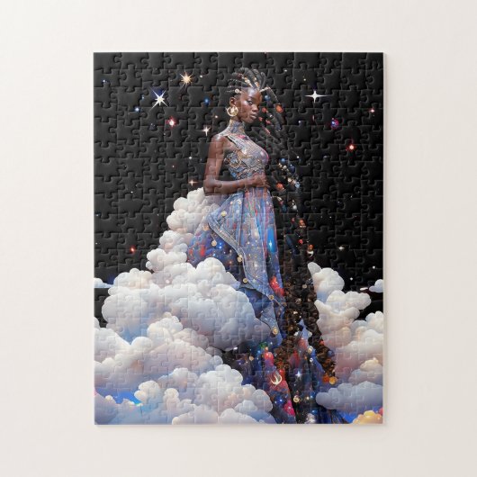 Dame in wolken Afrikaanse Amerikaanse kunst Legpuzzel (Verticaal)