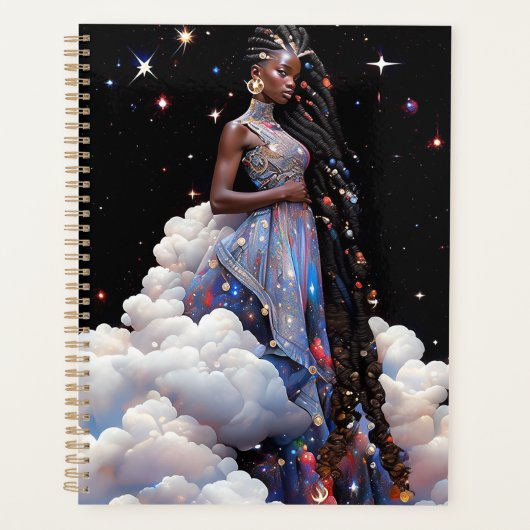 Dame in wolken Afrikaanse Amerikaanse kunst Planner (Voorkant)