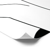 Dame in zwart Pet met rode lippenstift lijn art Poster (Hoek)