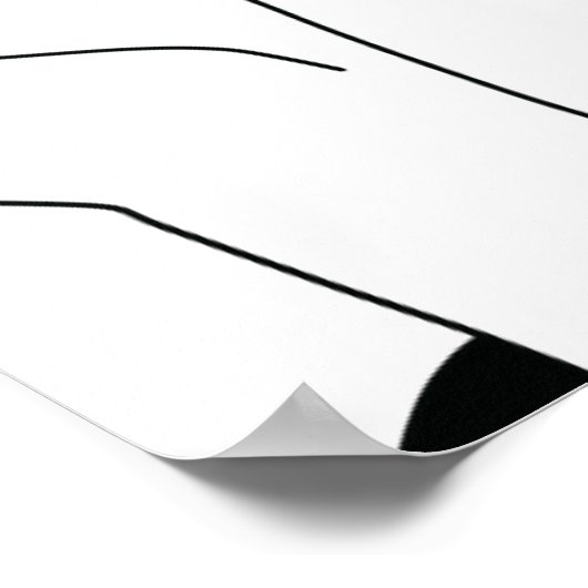 Dame in zwart Pet met rode lippenstift lijn art Poster (Hoek)