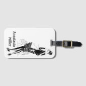  dame in zwart-wit bagagelabel (Voorkant (horizontaal))