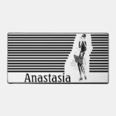 dame in zwart-wit bureaumat (Voorkant)