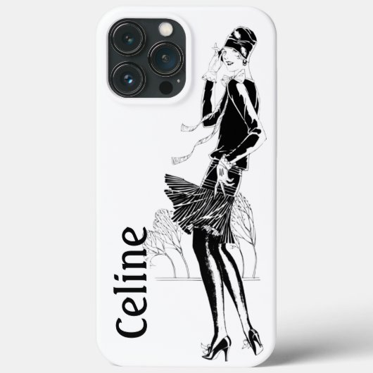 dame in zwart-wit Case-Mate iPhone case (Achterkant)