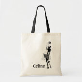 dame in zwart-wit tote bag (Voorkant)