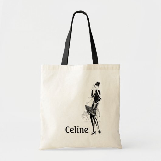  dame in zwart-wit tote bag (Voorkant)