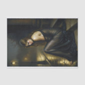 Dame in zwarte gotische Romance Decoupage Tissuepapier (Voorkant)