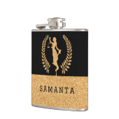 Dame Justice badge black and gold glitter Heupfles (Links)