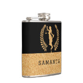 Dame Justice badge black and gold glitter Heupfles (Rechts)