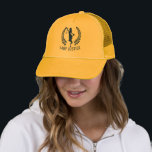 Dame Justice badge en text in blue Trucker Pet<br><div class="desc">Navy-blue lady Justice badge met aanpasbare tekst in hetzelfde blauw.</div>