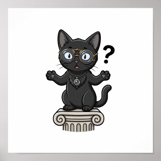 Dame Justitia Zwarte Kat Rechtsanwaltsbureau Muurp Poster (Voorkant)