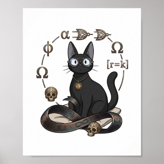 Dame Justitia Zwarte Kat Rechtsanwaltsbureau Muurp Poster (Voorkant)