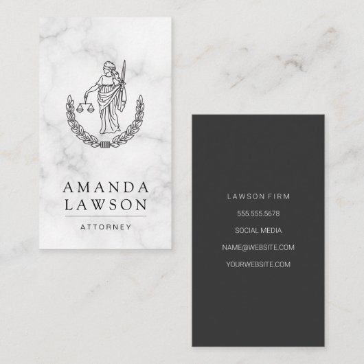 dame | Justitie | advocaat Afsprakenkaartje (Voorkant / Achterkant)