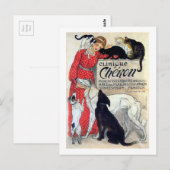Dame, katten en honden, Alexandre Steinlen Briefkaart (Voorkant / Achterkant)
