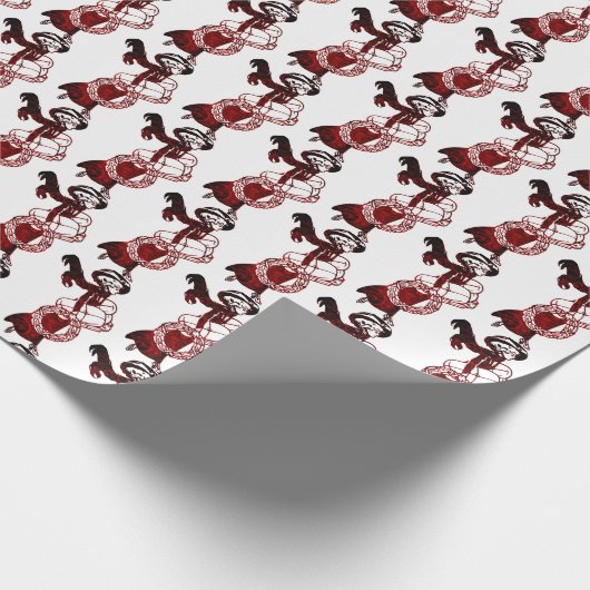  dame kerst inpakpapier (Hoek)