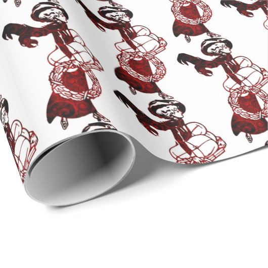 dame kerst inpakpapier (Rol Hoek)