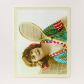 dame klaar voor tennis legpuzzel (Verticaal)