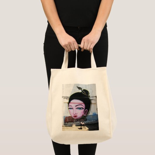 Dame Lao Graffiti Straatkunst Tote Bag (Voorkant (product))