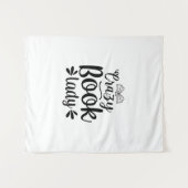 Dame Leest Krantig Kunstboek Wandkleed (Voorkant (horizontaal))