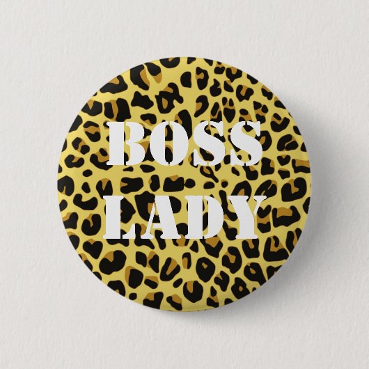 Dame Luipaardprint Knop Ronde Button 5,7 Cm (Voorkant)