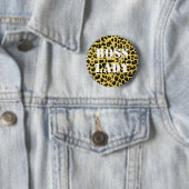 Dame Luipaardprint Knop Ronde Button 5,7 Cm (In situ)
