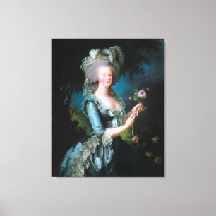  dame Marie Antoinette met roze roze roze roze roz Canvas Afdruk