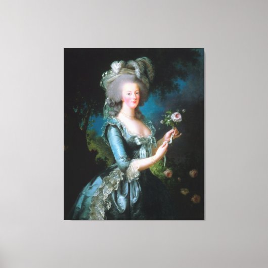  dame Marie Antoinette met roze roze roze roze roz Canvas Afdruk (Voorkant)