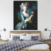  dame Marie Antoinette met roze roze roze roze roz Canvas Afdruk (Insitu (Slaapkamer))