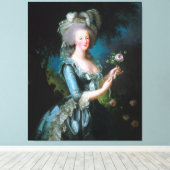  dame Marie Antoinette met roze roze roze roze roz Canvas Afdruk (Insitu (Houten vloer))