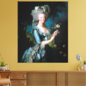  dame Marie Antoinette met roze roze roze roze roz Canvas Afdruk (Insitu (Woonkamer))