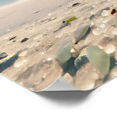 dame mediteren op het strand poster (Hoek)