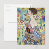 Dame met A Fan, Gustav Klimt Briefkaart (Voorkant / Achterkant)