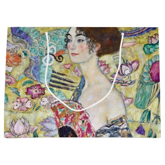 Dame met A Fan, Gustav Klimt Groot Cadeauzakje (Voorkant)