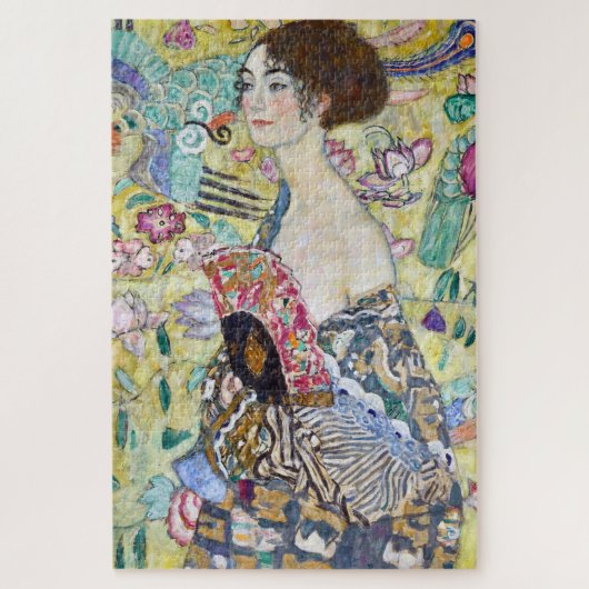 Dame met A Fan, Gustav Klimt Legpuzzel (Verticaal)