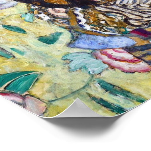 Dame met A Fan, Gustav Klimt Poster (Hoek)