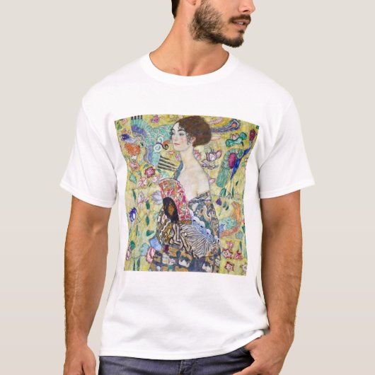 Dame met A Fan, Gustav Klimt T-shirt (Voorkant)