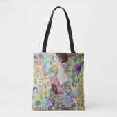 Dame met A Fan, Gustav Klimt Tote Bag (Voorkant)