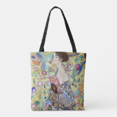 Dame met A Fan, Gustav Klimt Tote Bag (Achterkant)