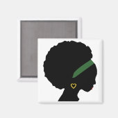 Dame met Afro Silhouette Magneet (Voorkant / Achterkant)