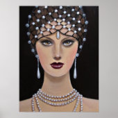  dame met amberkleurige ogen poster (Voorkant)