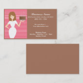 Dame met BDay Cake Visitekaartjes (Voorkant / Achterkant)