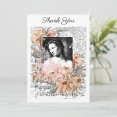  dame met bloemen bedankkaart (Staand voorkant)