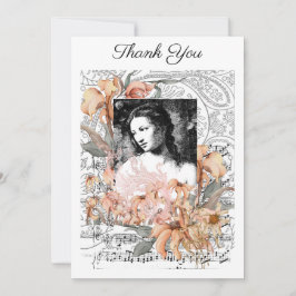  dame met bloemen bedankkaart