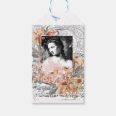 dame met bloemen cadeaulabel (Voorkant)