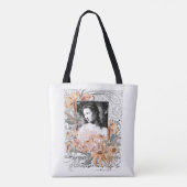 Dame met bloemen tote bag (Achterkant)