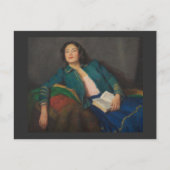 Dame met boek briefkaart (Voorkant)