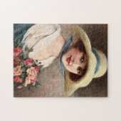 Dame Met Boeket Rozen_GC - Legpuzzel (Horizontaal)