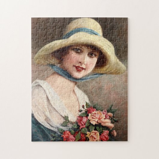 Dame Met Boeket Rozen_GC - Legpuzzel (Verticaal)