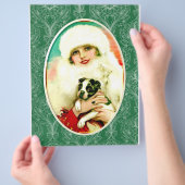  dame met Boston Terrier Flyer (Hand)